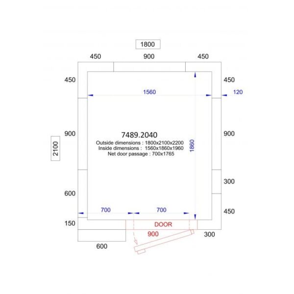 Køl & Fryserum - 1800x2100x2200 mm