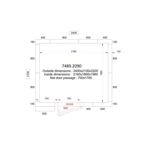 Køl & Fryserum - 2400x2100x2200 mm